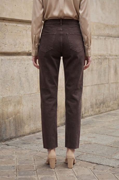 Hoge Taille Ankle Length Rechtaflopende Denim Broek - Image 3