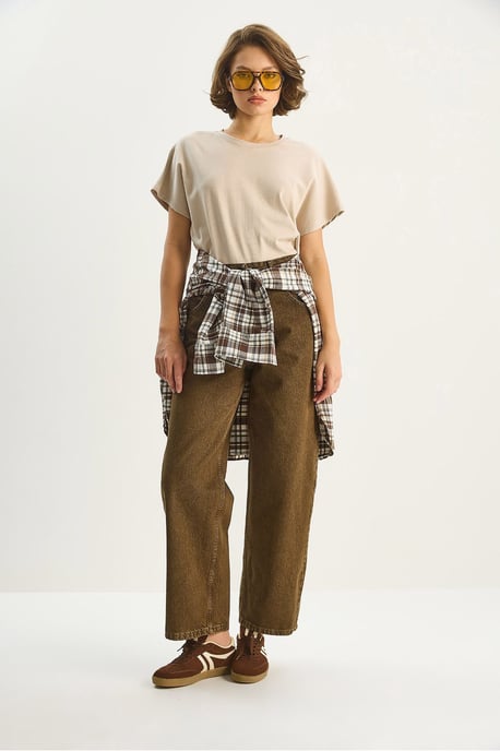 Högmidjade baggy jeansbyxor - Image 2
