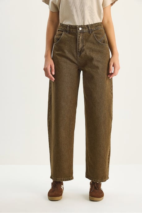 Högmidjade baggy jeansbyxor - Image 3