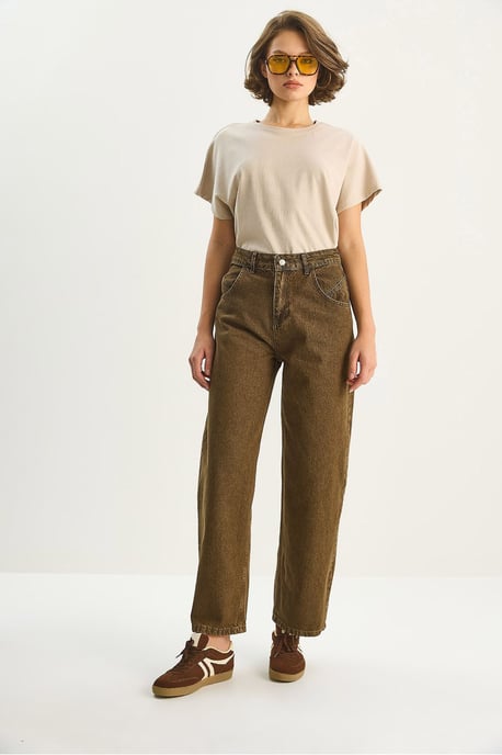 Högmidjade baggy jeansbyxor - Image 4