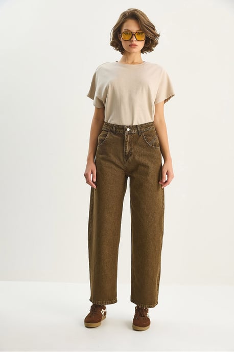 Högmidjade baggy jeansbyxor - Image 5