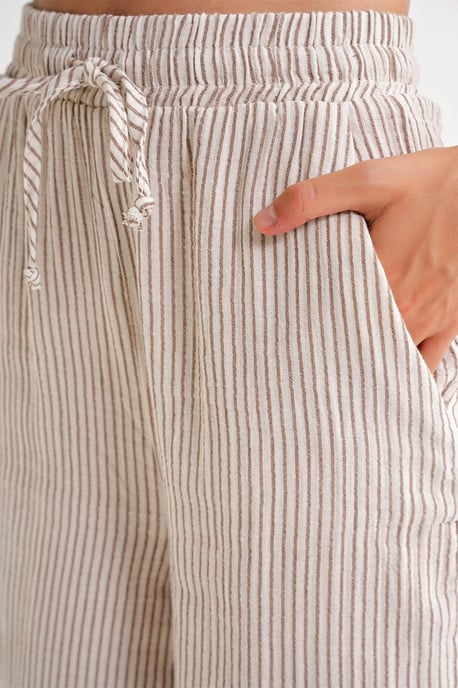 Hoge Taille Gestreepte Joggingbroek met Touwtjes - Image 5