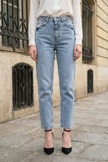 Hoge Taille Slim Fit Denim Broek - Image 4