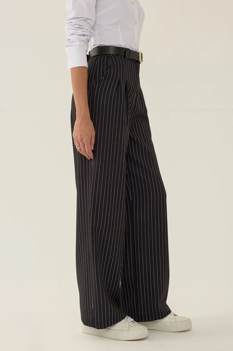 High Waist Striped Straight Leg Pants - Image 3