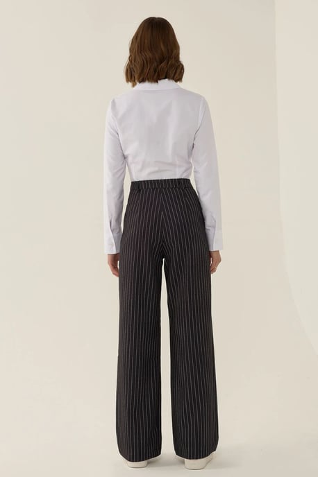 High Waist Striped Straight Leg Pants - Image 4