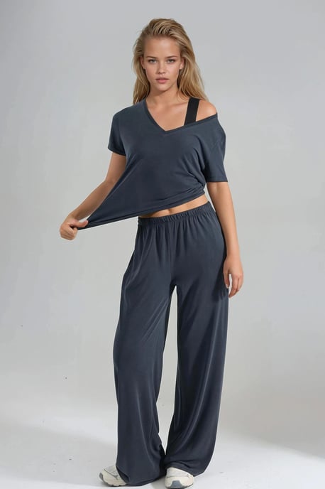 Elastische Taille Rechtlegging Modal Broek - Image 4