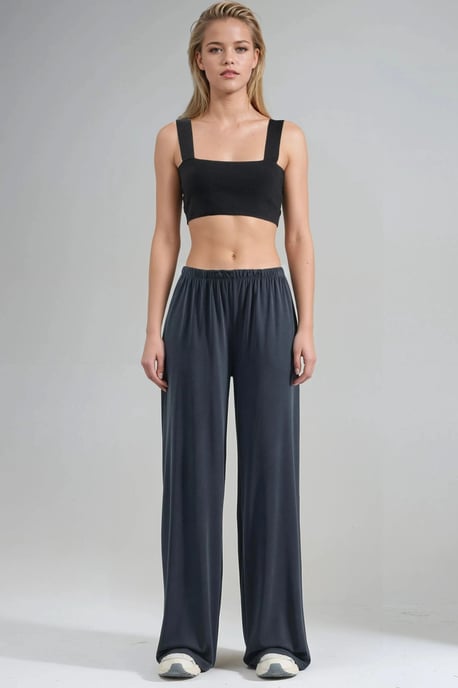Elastische Taille Rechtlegging Modal Broek - Image 6
