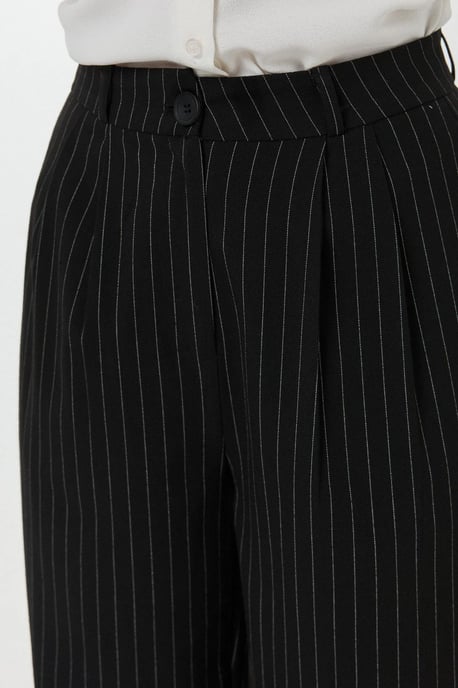 Hoge Taille Gestreepte Rechte Broek - Image 5