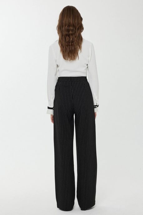 Hoge Taille Gestreepte Rechte Broek - Image 6