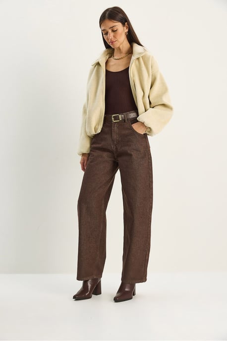Hooggewaisted Baggy Denim Broek - Image 2