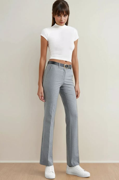 Hoge Taille Rechte Pijpen Broek - Image 3