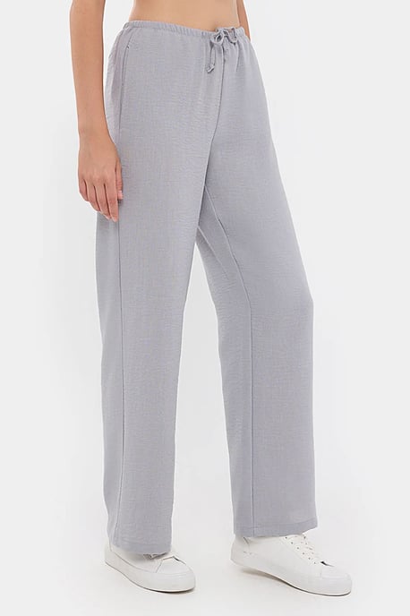 High-Waist Straight-Leg Trousers with Drawstring - Image 2