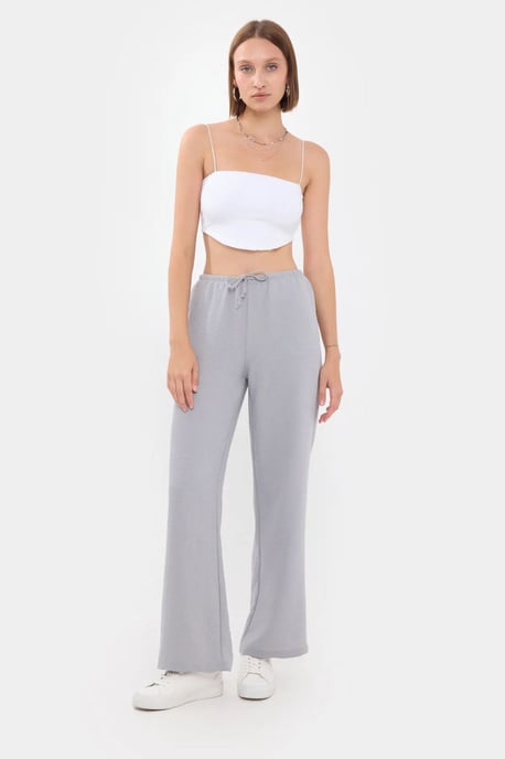 High-Waist Straight-Leg Trousers with Drawstring - Image 3