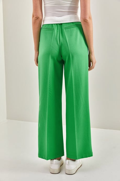 High Waist Straight Leg Pants with Button Closure - Image 6