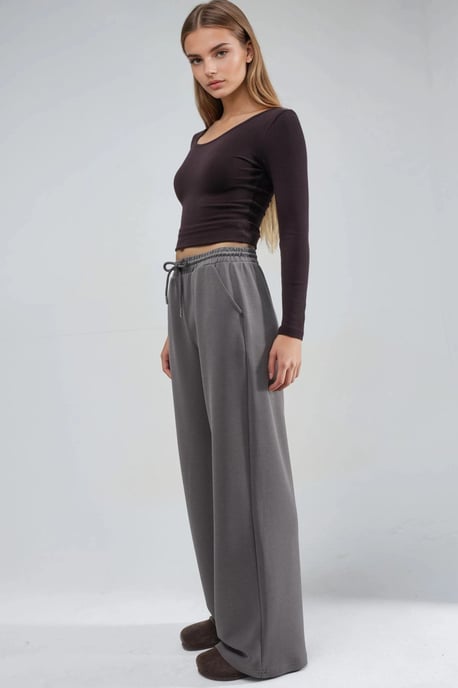 Ribbed Drawstring Waist Pants - Image 2