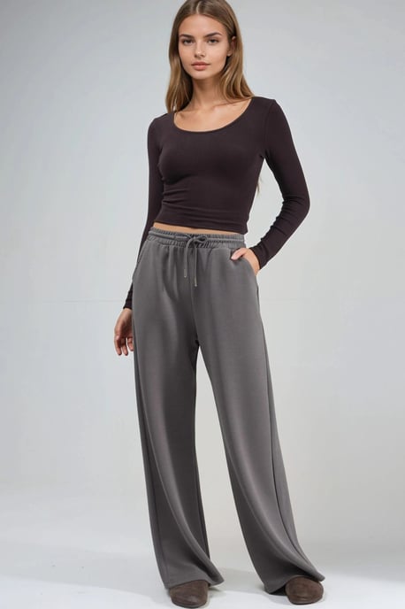 Ribbed Drawstring Waist Pants - Image 5