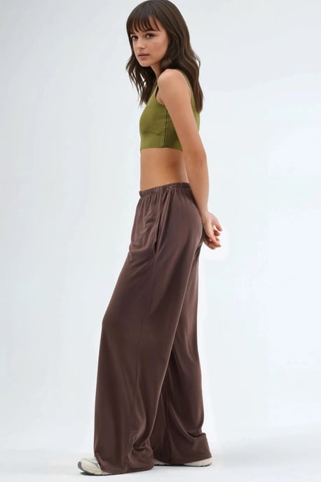 Elastische Taille Rechte Leg Modal Broek - Image 2