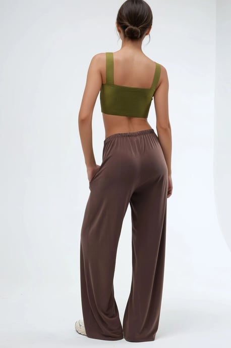 Elastische Taille Rechte Leg Modal Broek - Image 3