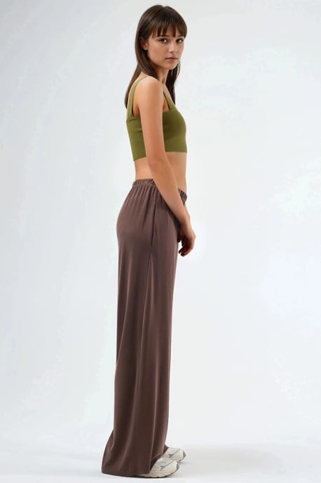 Elastische Taille Rechte Leg Modal Broek - Image 4