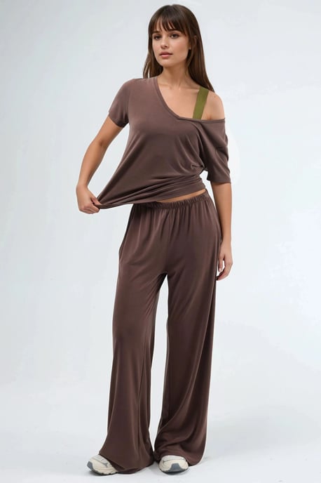 Elastische Taille Rechte Leg Modal Broek - Image 6