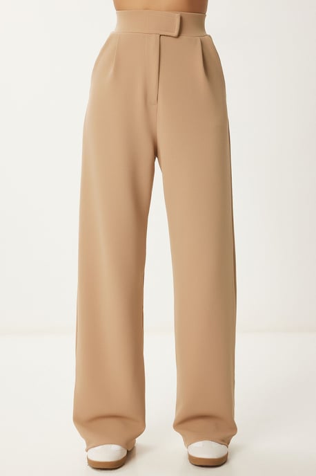 Hoge Taille Geweven Palazzo Broek - Image 6
