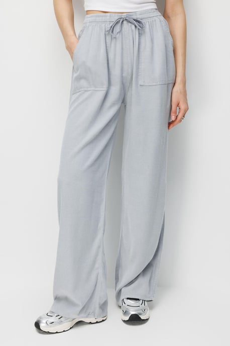 Mid Rise Rechte Pantalon van Katoen met Striksluiting - Image 4