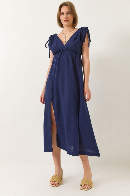 V-hals Maxi Jurk met Splits - Image 2