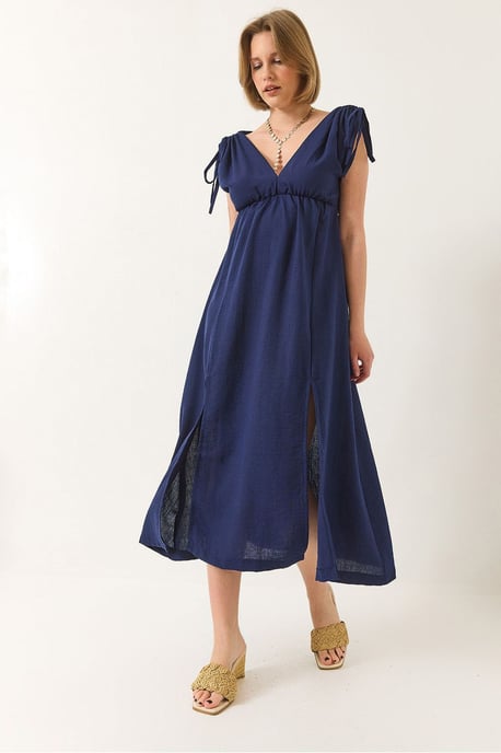 V-hals Maxi Jurk met Splits - Image 4