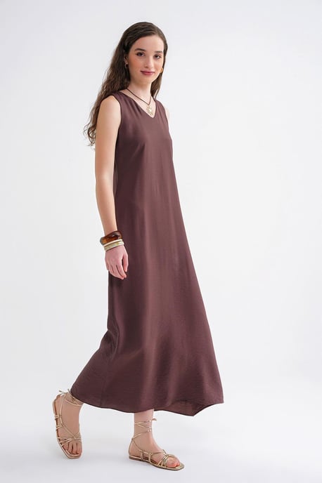 V-hals Mouwloos Maxi-jurk met Zakken - Image 4