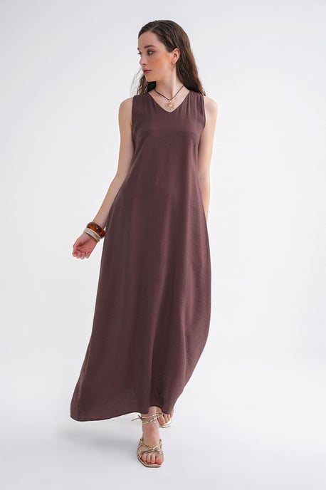 V-hals Mouwloos Maxi-jurk met Zakken - Image 5