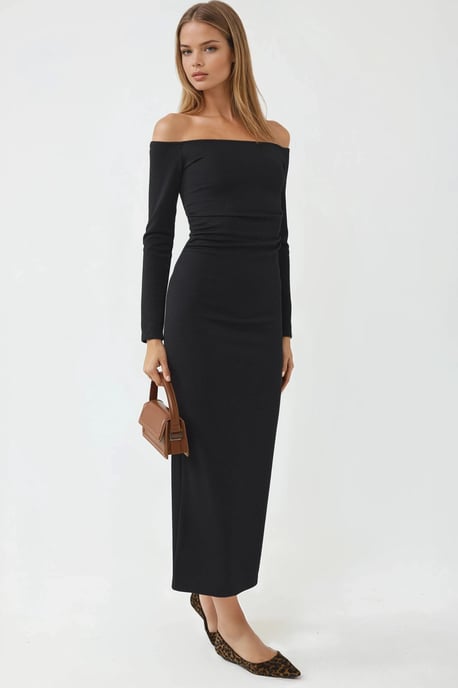 Off-Shoulder Bodycon Maxi Dress - Image 2