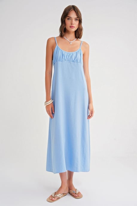 Halsketting Maxi-jurk met Gekoekte Details - Image 1