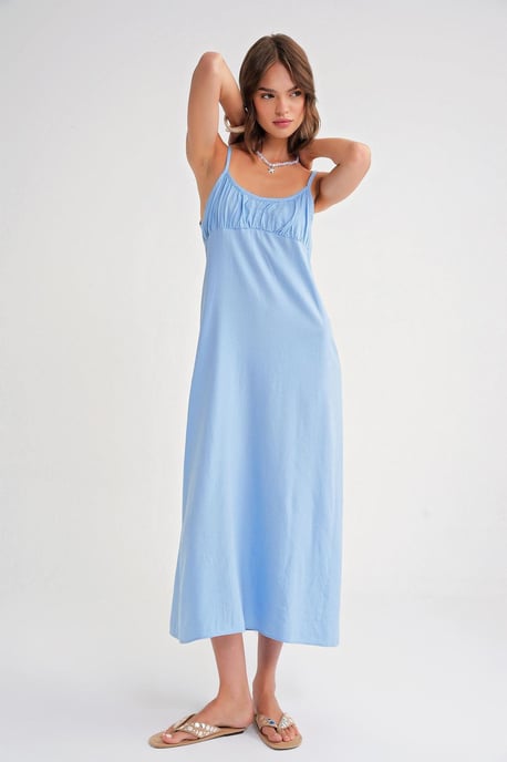 Halsketting Maxi-jurk met Gekoekte Details - Image 2