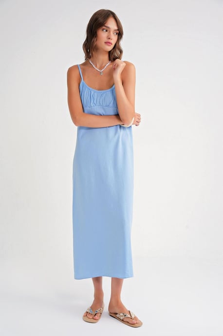 Halsketting Maxi-jurk met Gekoekte Details - Image 3