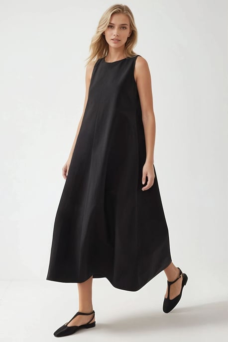 Mixray Collection Crew Neck Sleeveless A-Form Maxi Dress - Image 2