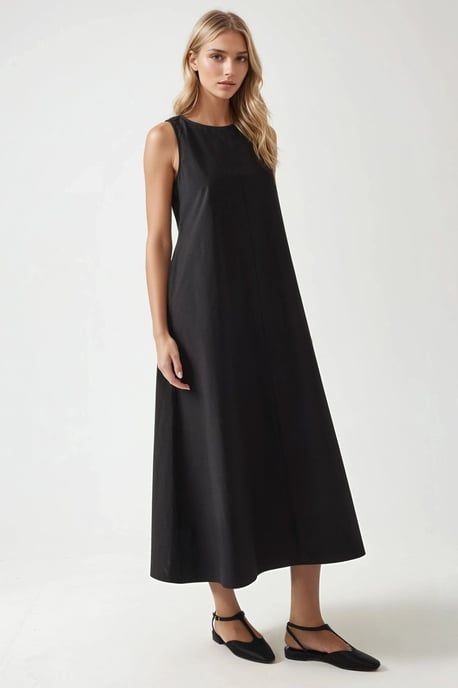 Mixray Collection Crew Neck Sleeveless A-Form Maxi Dress - Image 5