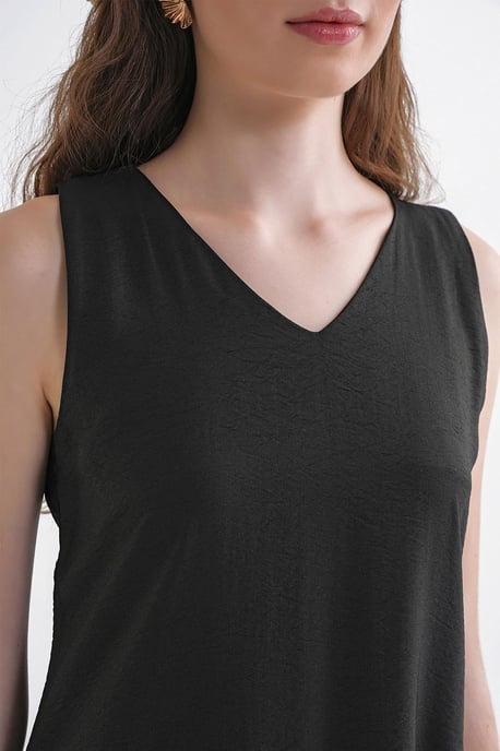 V-hals Mouwloze Maxi Jurk met Zakken - Image 6