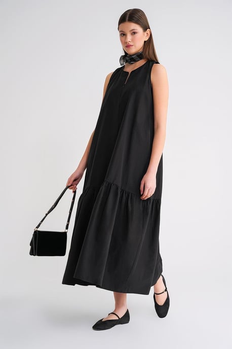 Maxi-jurk met Kraag en Rimpeldetails - Image 2