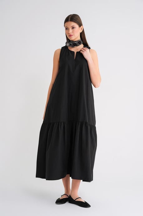 Maxi-jurk met Kraag en Rimpeldetails - Image 3
