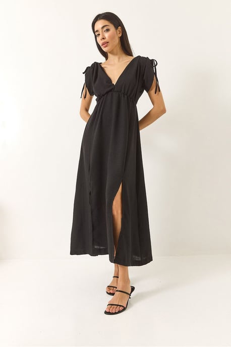 V-hals Maxi Jurk met Splits - Image 4