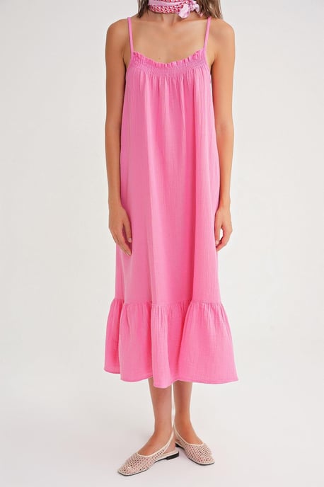 Midi Muslin Jurk met Rimpeldetail - Image 6