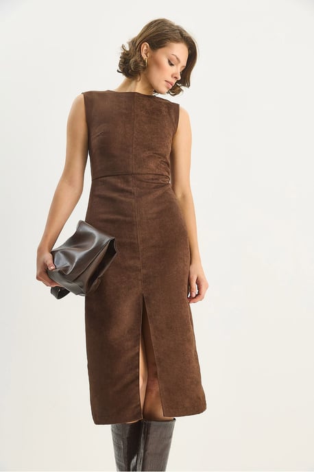 Faux Suede Midi Klänning - Image 6