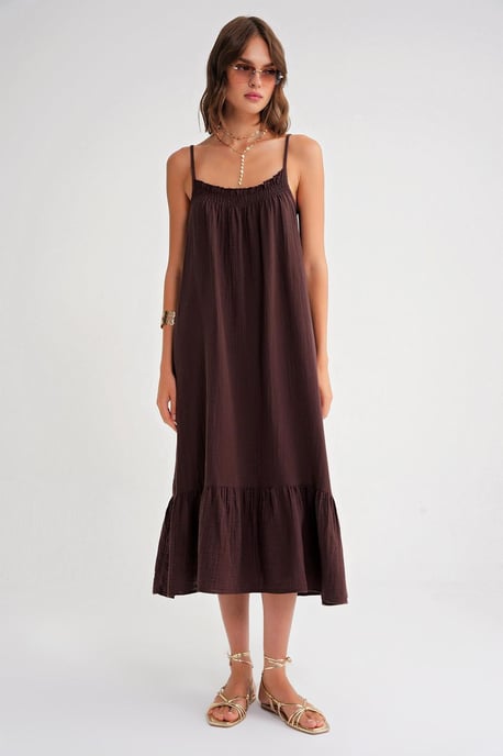 Midi Mousseline Jurk met Rimpeldetail - Image 2