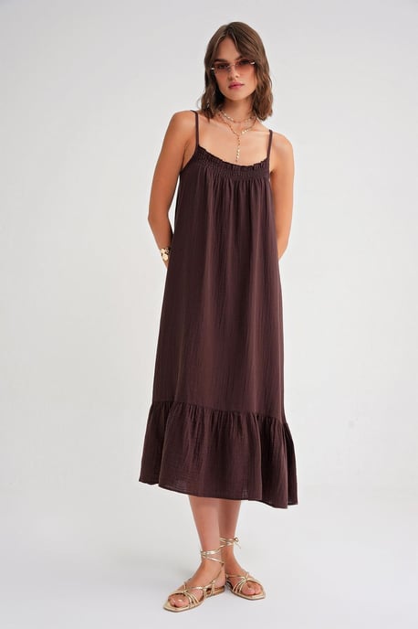 Midi Mousseline Jurk met Rimpeldetail - Image 4