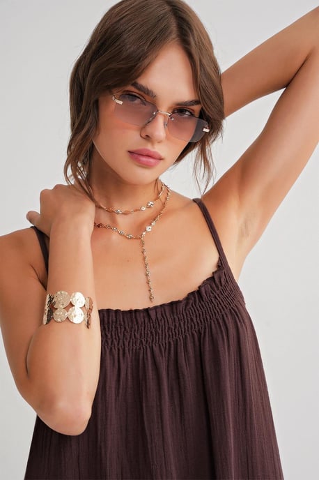 Midi Mousseline Jurk met Rimpeldetail - Image 5