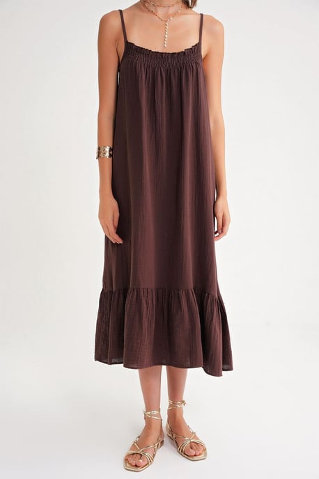 Midi Mousseline Jurk met Rimpeldetail - Image 6