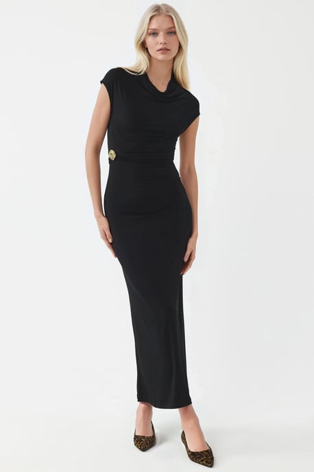 Midi-jurk met stenen accessoire - Image 1
