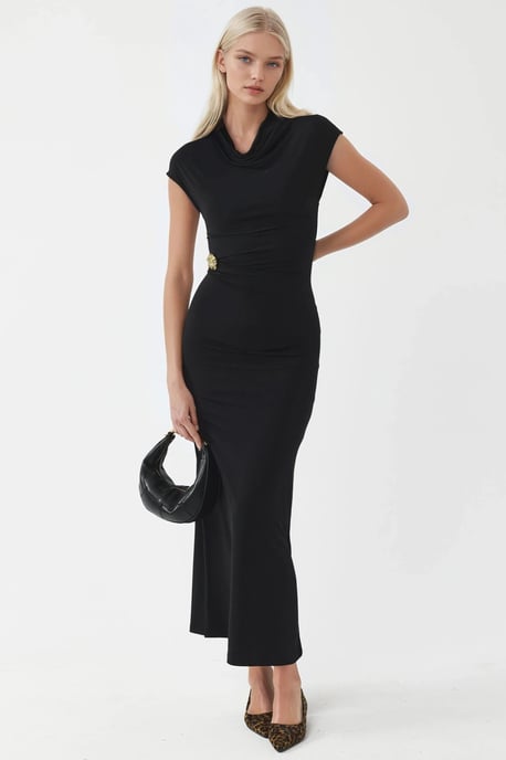 Midi-jurk met stenen accessoire - Image 6