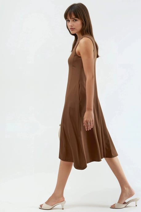 Mouwloze Midi-jurk met Zakken - Image 3