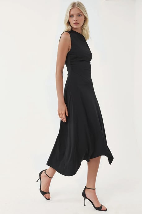 Accessoire Gedetailleerde Asymmetrische Midi-jurk - Image 2